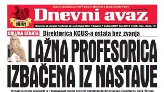 Danas u "Dnevnom avazu" čitajte: Lažna profesorica izbačena iz nastave