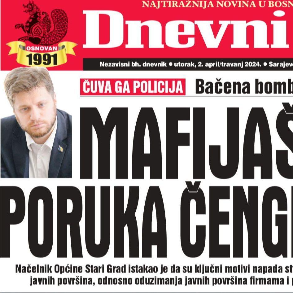 U današnjem "Dnevnom avazu" čitajte: Mafijaška poruka Čengiću!