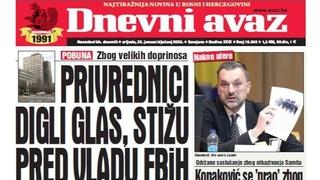 U današnjem "Dnevnom avazu" čitajte o pobuni: Privrednici digli glas, stižu pred Vladu FBiH