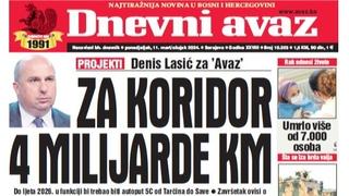 U današnjem "Dnevnom avazu" čitajte: Za koridor 4 milijarde KM