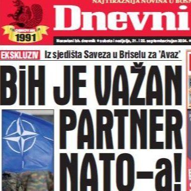 U dvobroju "Dnevnog avaza" čitajte: Ekskluzivna poruka iz sjedišta NATO saveza o partnerstvu s BiH