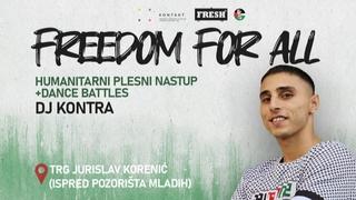 Humanitarni plesni nastup "Freedom For All" s plesačem iz Gaze u četvrtak ispred Pozorišta mladih