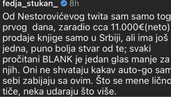 Objava Feđe Štukana  - Avaz