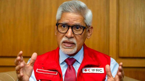 Jagan Chapagain, Secretary-General of the International Federation of Red Cross and Red Crescent Societies (IFRC) speaks during an interview with The Associated Press in Beirut - Avaz