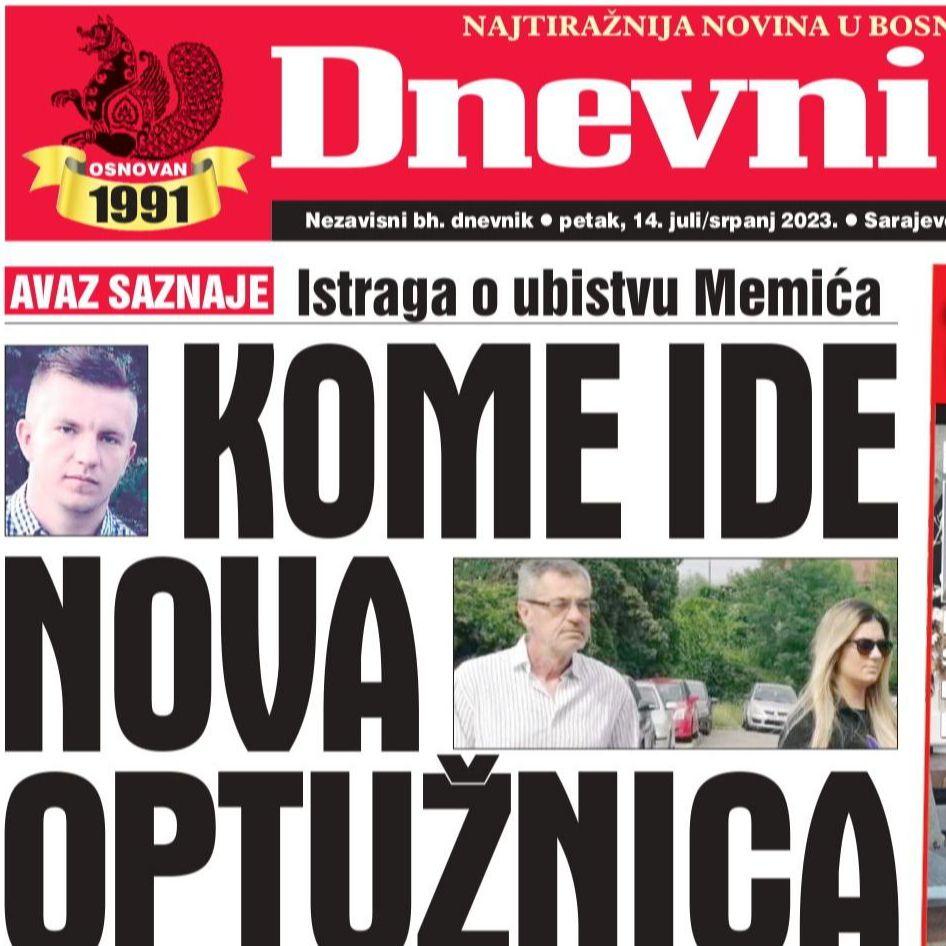 U današnjem "Dnevnom avazu" čitajte: Kome ide nova optužnica