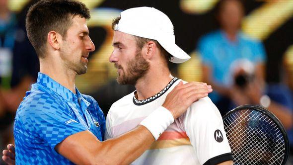 Novak Djokovic, left, of Serbia is congratulated by Tommy Paul of the U.S. after their semifinal at the Australian Open tennis championship in Melbourne, Australia - Avaz