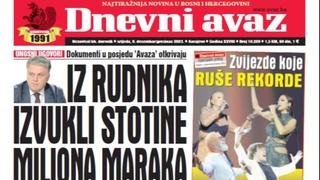 U današnjem "Dnevnom avazu" čitajte: Iz rudnika izvukli stotine miliona KM