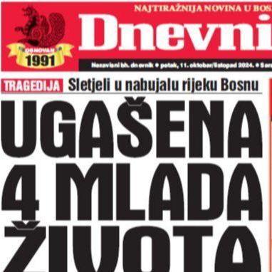 U današnjem "Dnevnom avazu" čitajte o tragediji u kojoj su ugašena četiri mlada života