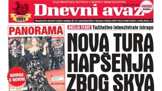 U dvobroju "Dnevnog avaza" čitajte: Nova tura hapšenja zbog Skya