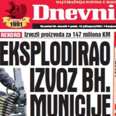 U današnjem "Dnevnom avazu" čitajte: Eksplodirao izvoz bh. municije