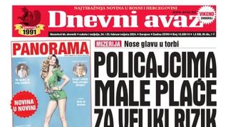 U dvobroju "Dnevnog avaza" čitajte: Policajcima male plaće za velik rizik