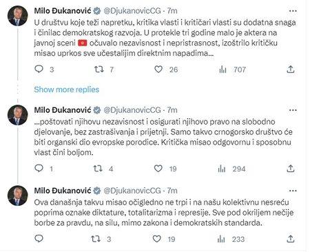 Objava na Twitteru - Avaz